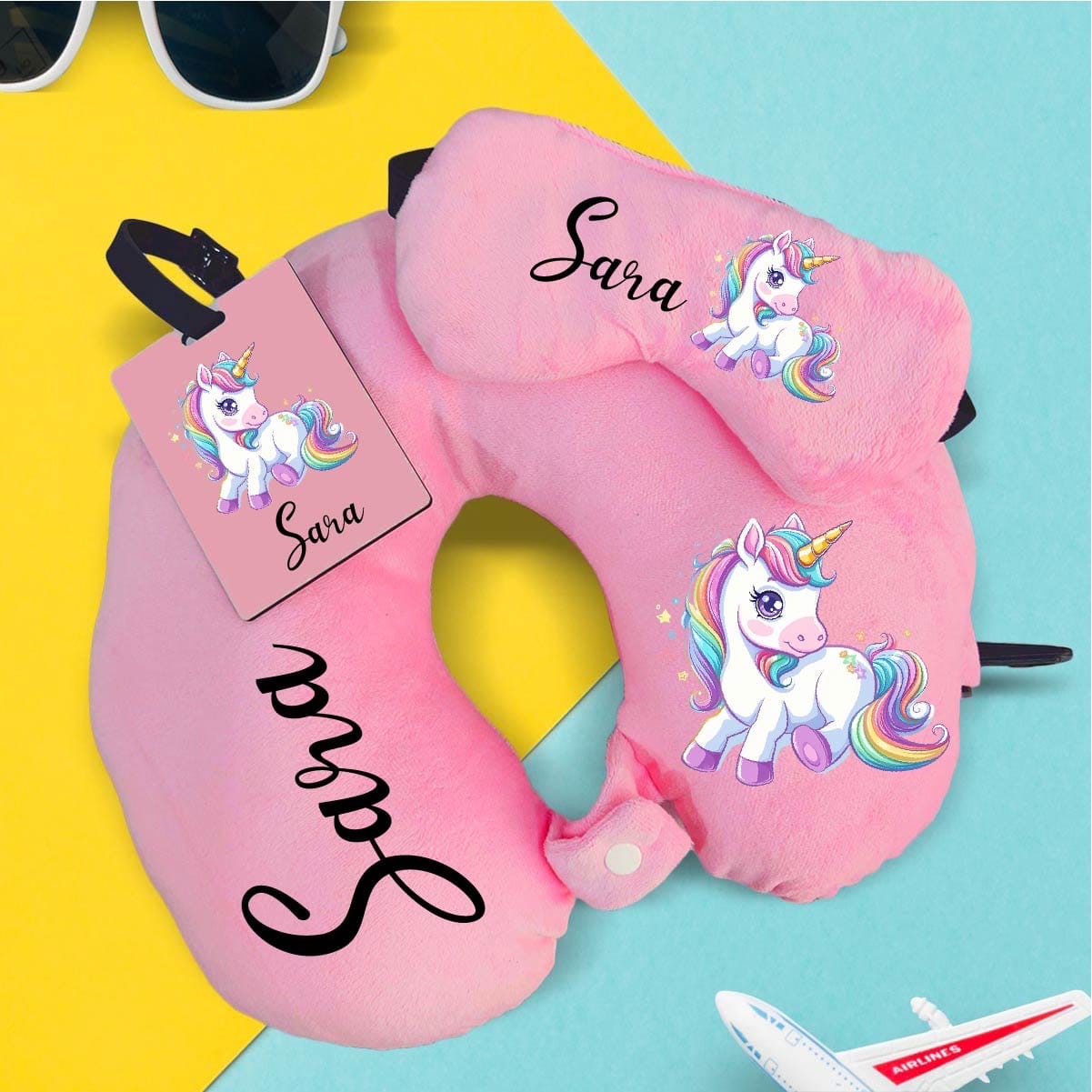 Personalised Eye Mask and Neck Pillow