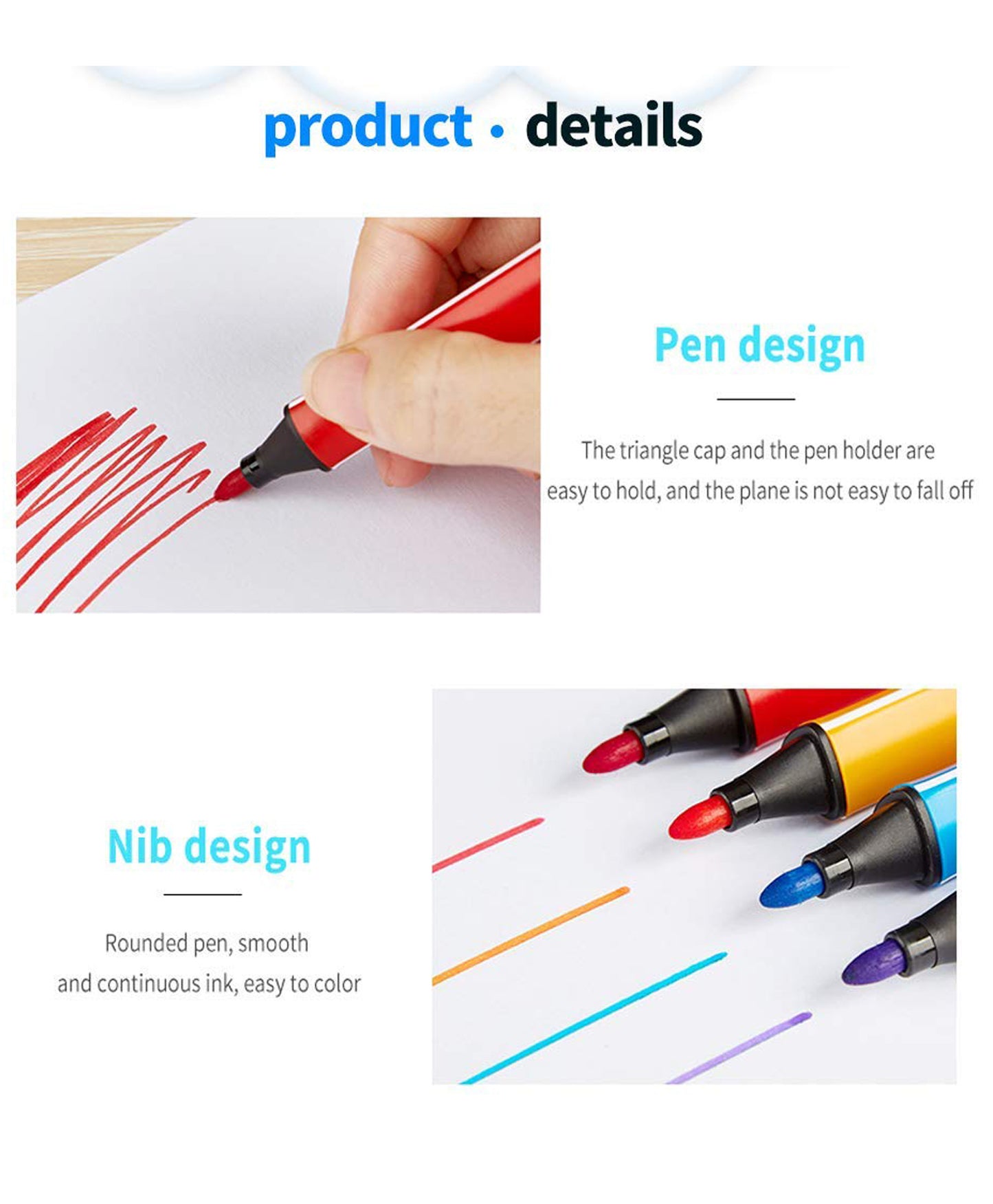 Washable Watercolor Pens 24 Sketch Pens for Kids