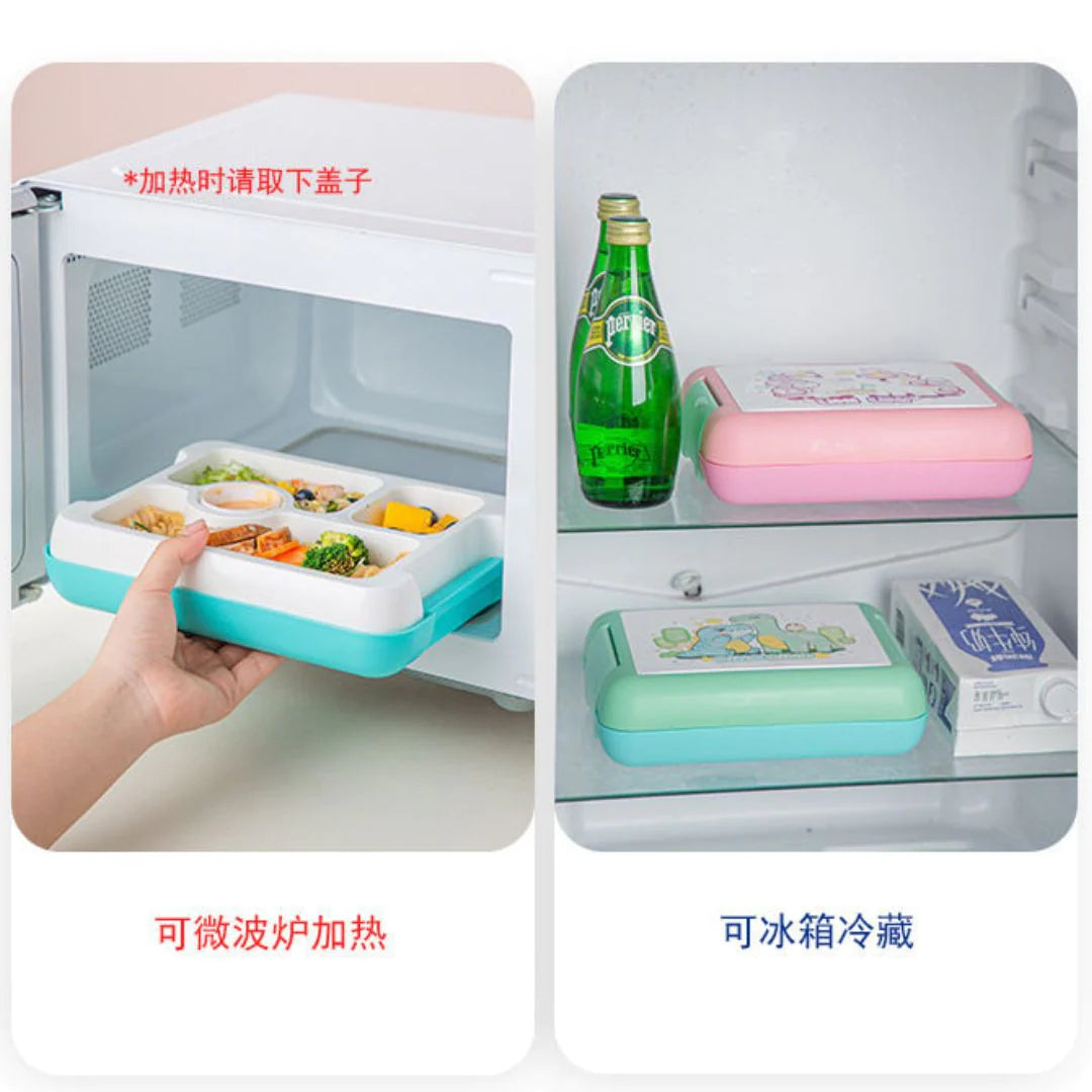 Unicorn & Dino Theme 4-Compartment Lunch Box