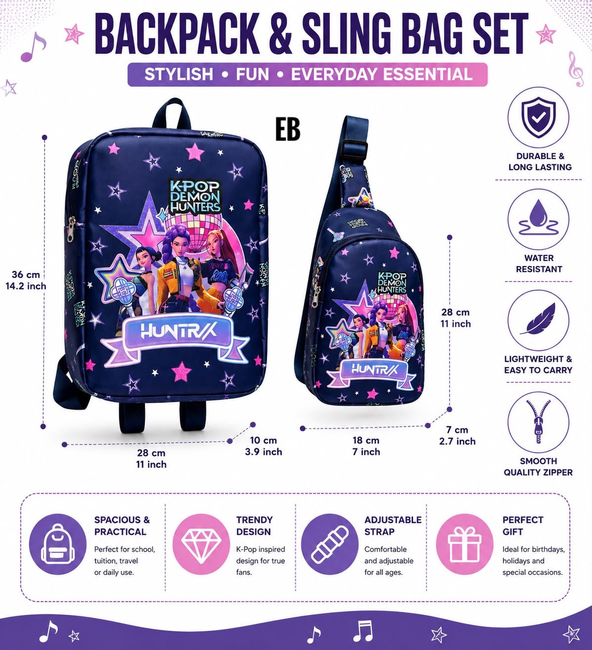 Etrending Backpack and Sling Bag Set