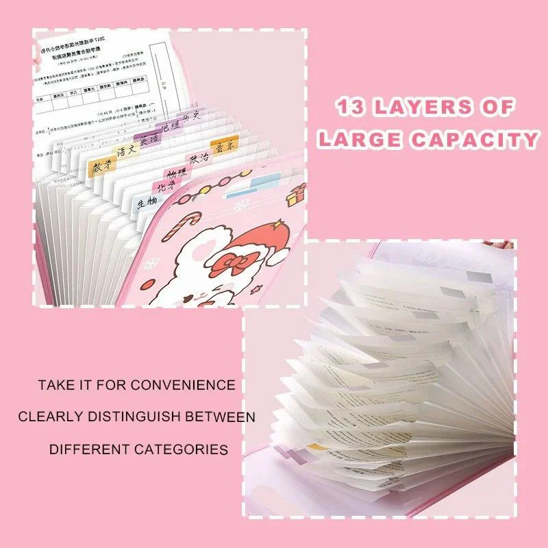 Christmas A4 Merry Season 13-Layer Large Capacity Folder