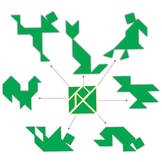 Toykraft Tangram Tinker DIY Kit for Kids 5-8 Year, Make 20+ Shapes Using 7 Magnetic Pieces