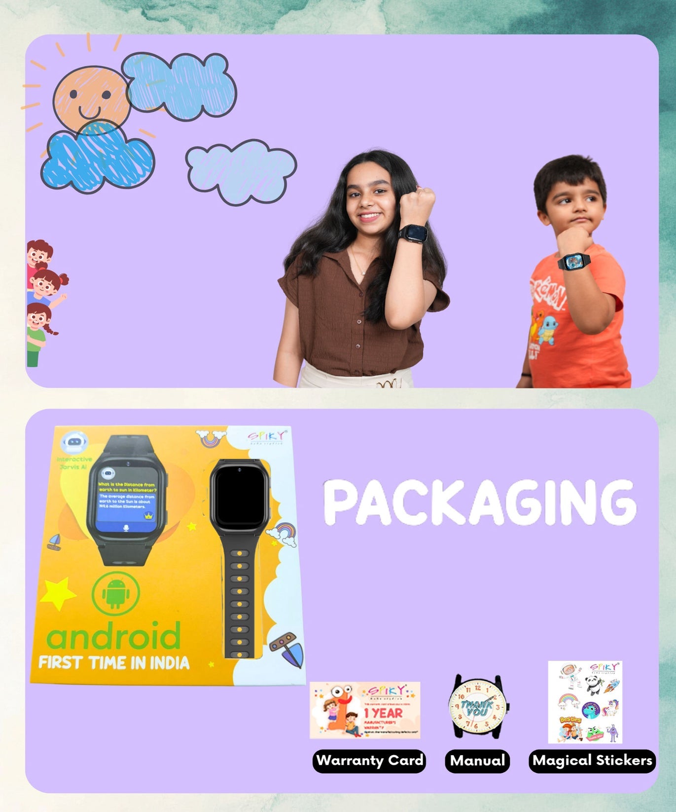 Spiky Chimera Android Smartwatch with Built in Jarvis AI | Smartwatch for Boys and Girls