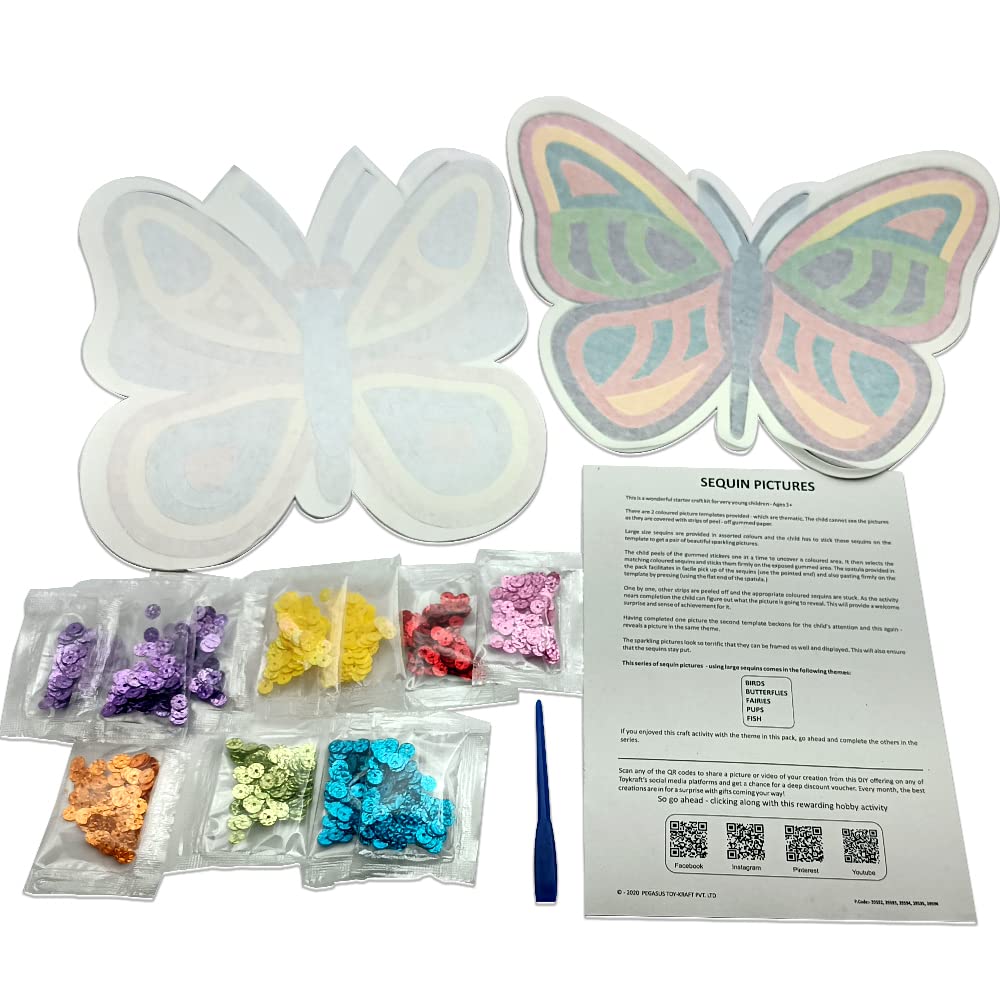 ToyKraft: Sequin Craft Pictures - Butterflies