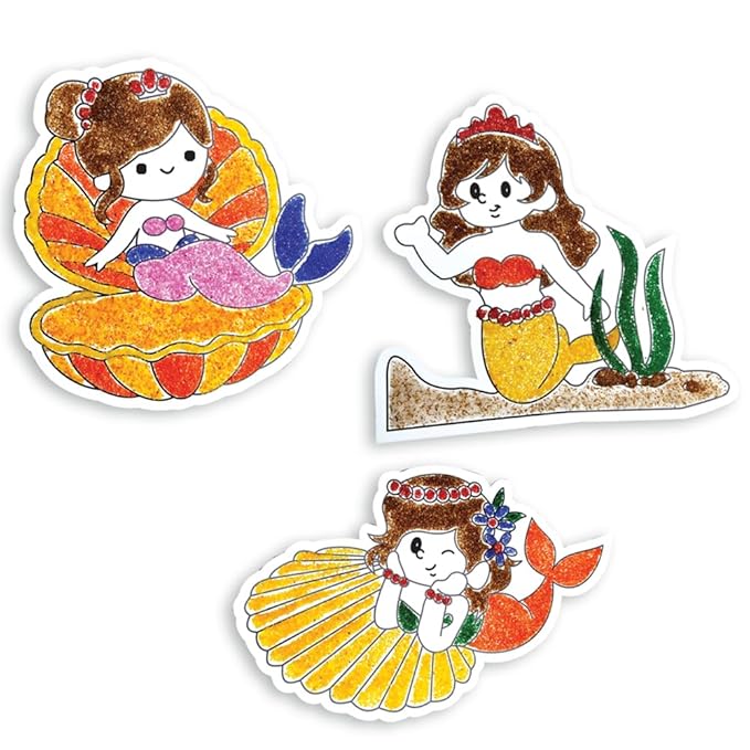 Toykraft Mermaid-themed Return Gifts for Kids Birthday Party Bulk, Mermaid Magic Sand Art DIY Kit for Kids Aged 3 to 5 Year, Make 3 Sand Pictures