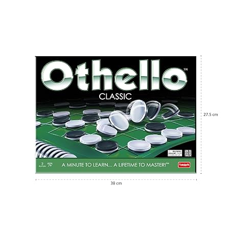 Funskool Othello Classic, Strategy Game, Board Game for Kids, Adults, Families, Educational, Fun,