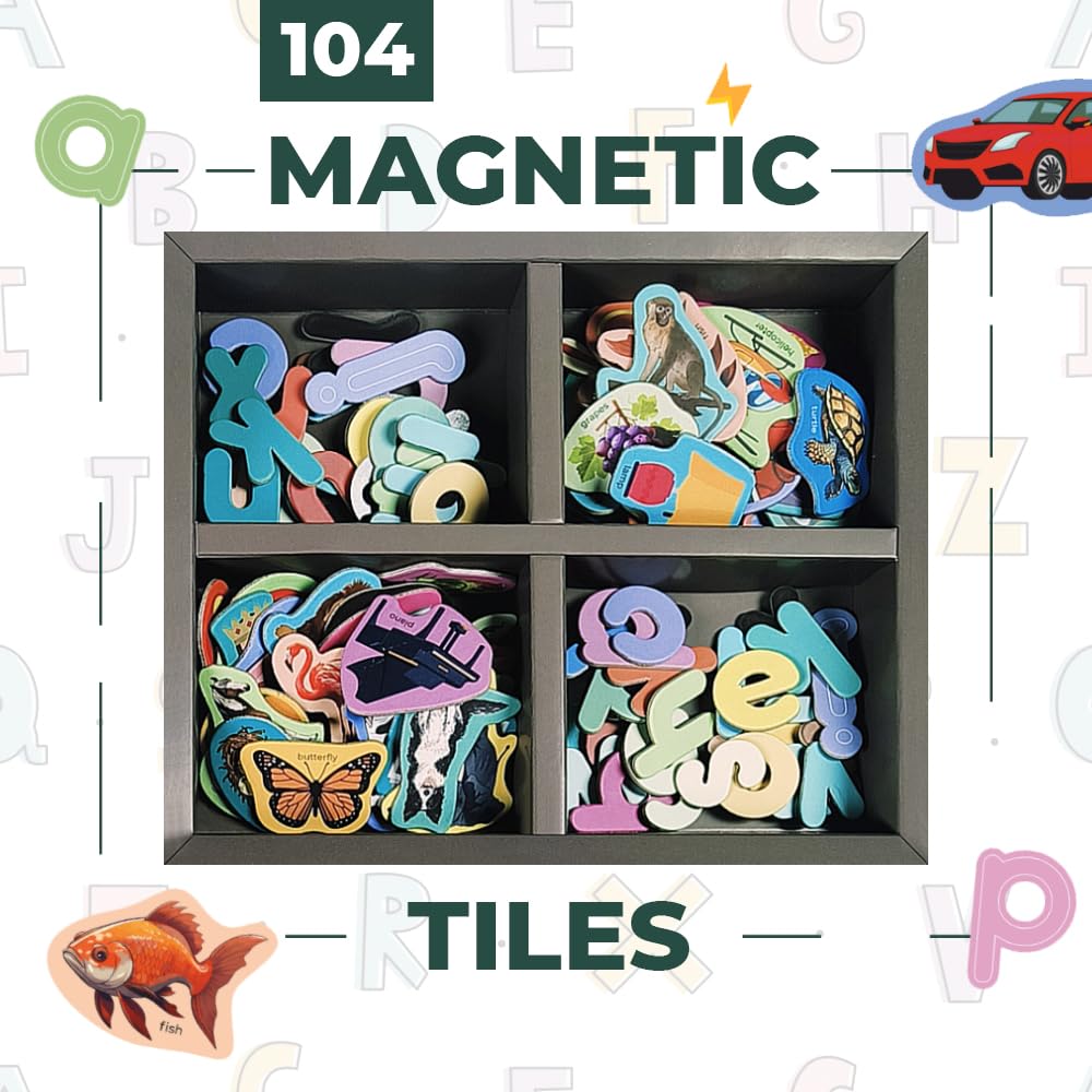 Magnetic Alphabets for Kids, Montessori Toys for 3 to 5 Year Old, Gift for Boys Girls - Magnalogix Alphabet on The Go !