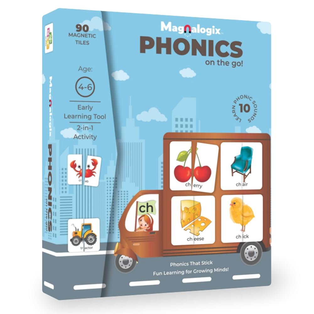 Magnetic Phonics Kit for Kids, Montessori Toys for to Year Old, Gift for Boys Girls Magnalogix Phonics on The Go