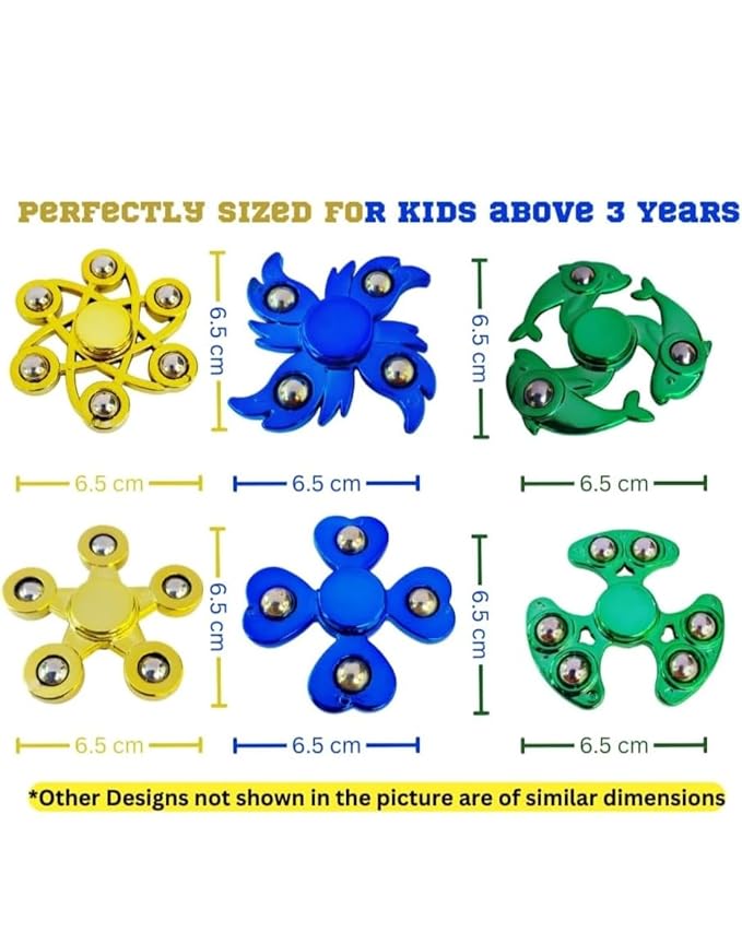 High Speed Metal Spinner for Kids Multi colour Pack of 2 (Random Design)
