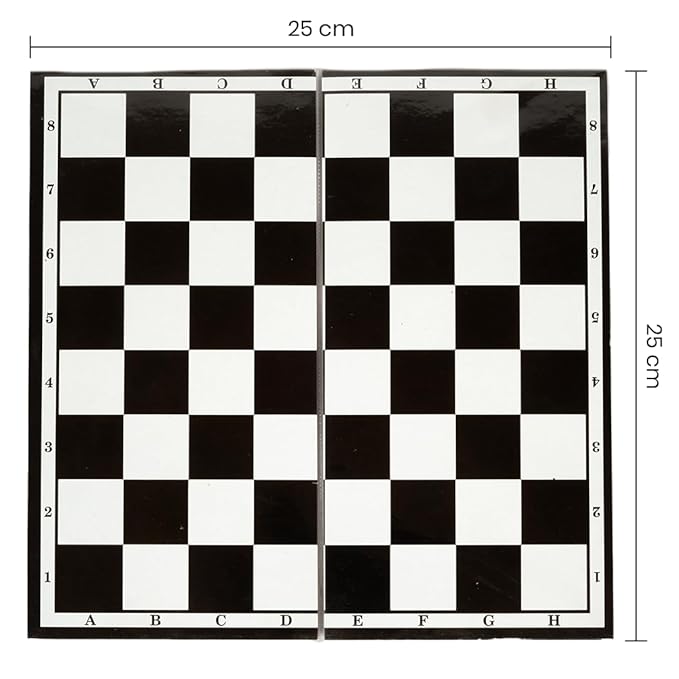 Ratna's Junior Champion Chess Board Game, 2 Player Strategy Game, Black and White Pieces, Family Games for Adults and Kids
