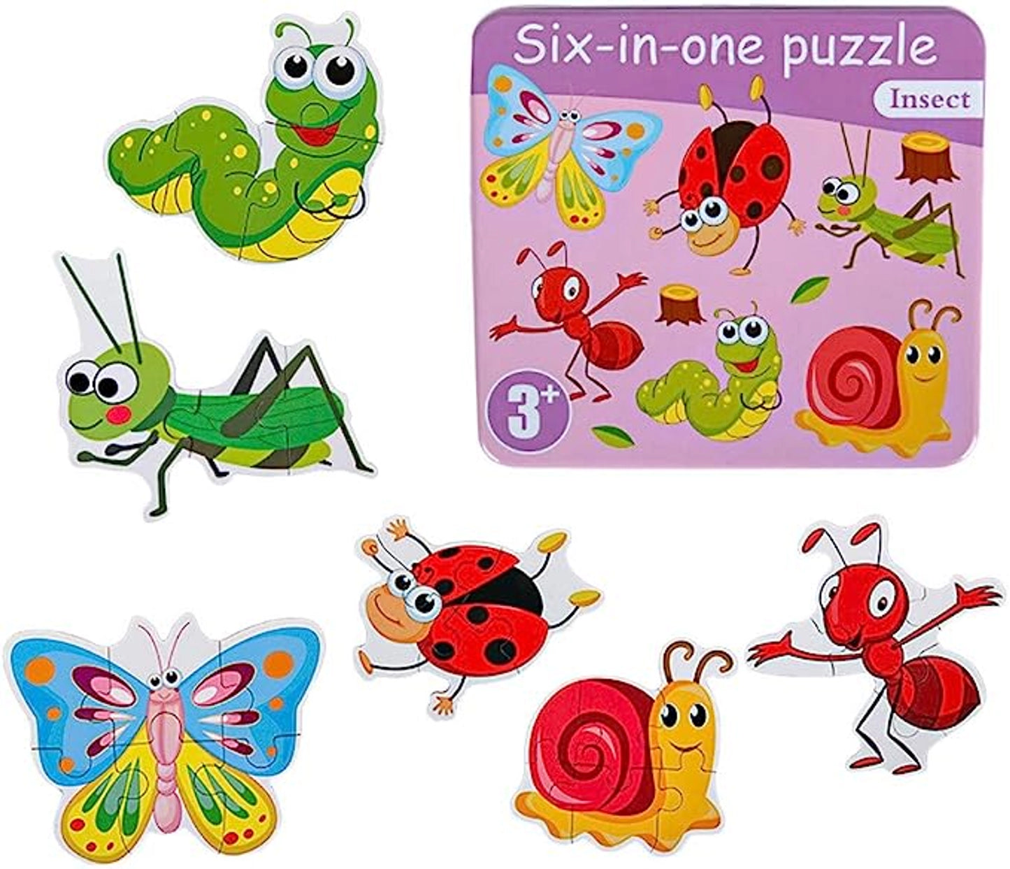 Wooden Puzzle with metal box