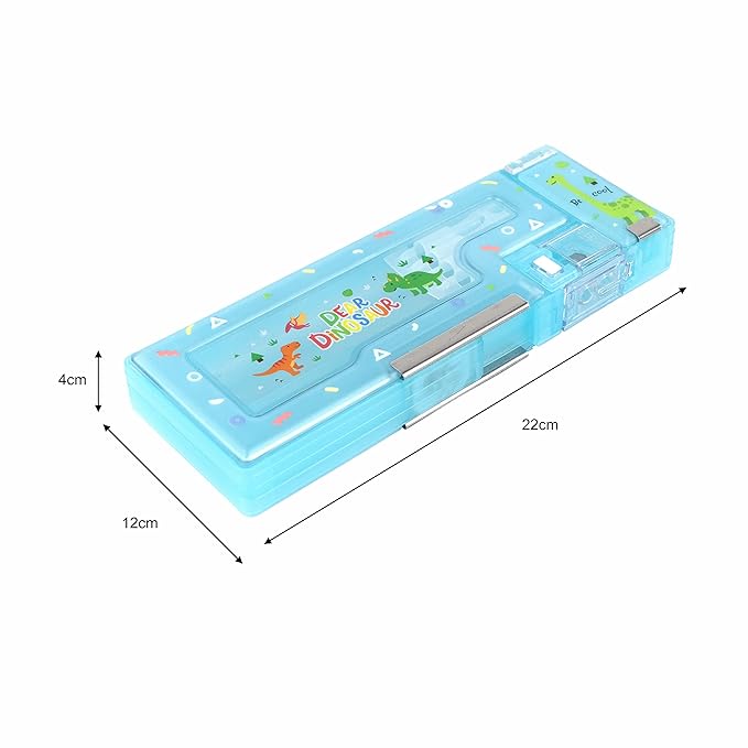 Magnetic Pencil Case With Sharpener For Kids Cute Themed Luxury Compass Stationary Organizer Box For Girls, Boys