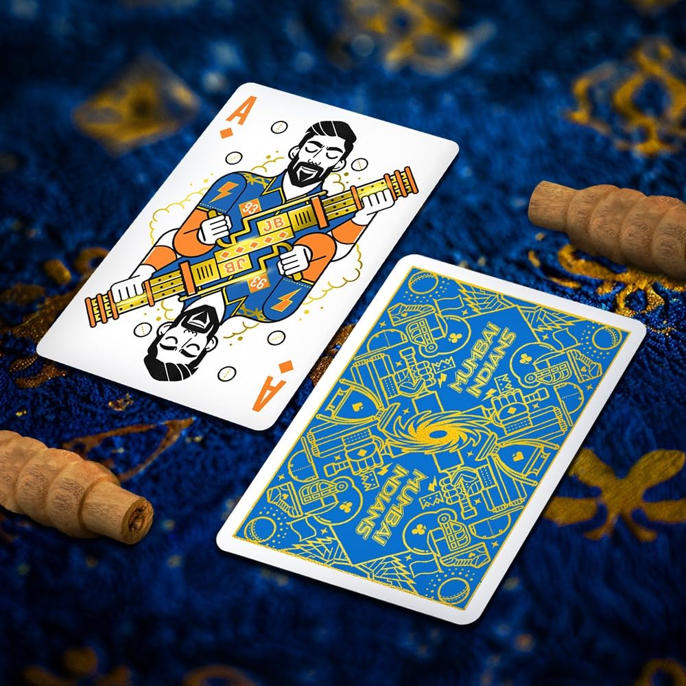 Parksons Cartamundi Private Limited-MH Mumbai Indians - Premium Blue & Gold Poker Playing Cards - Paper