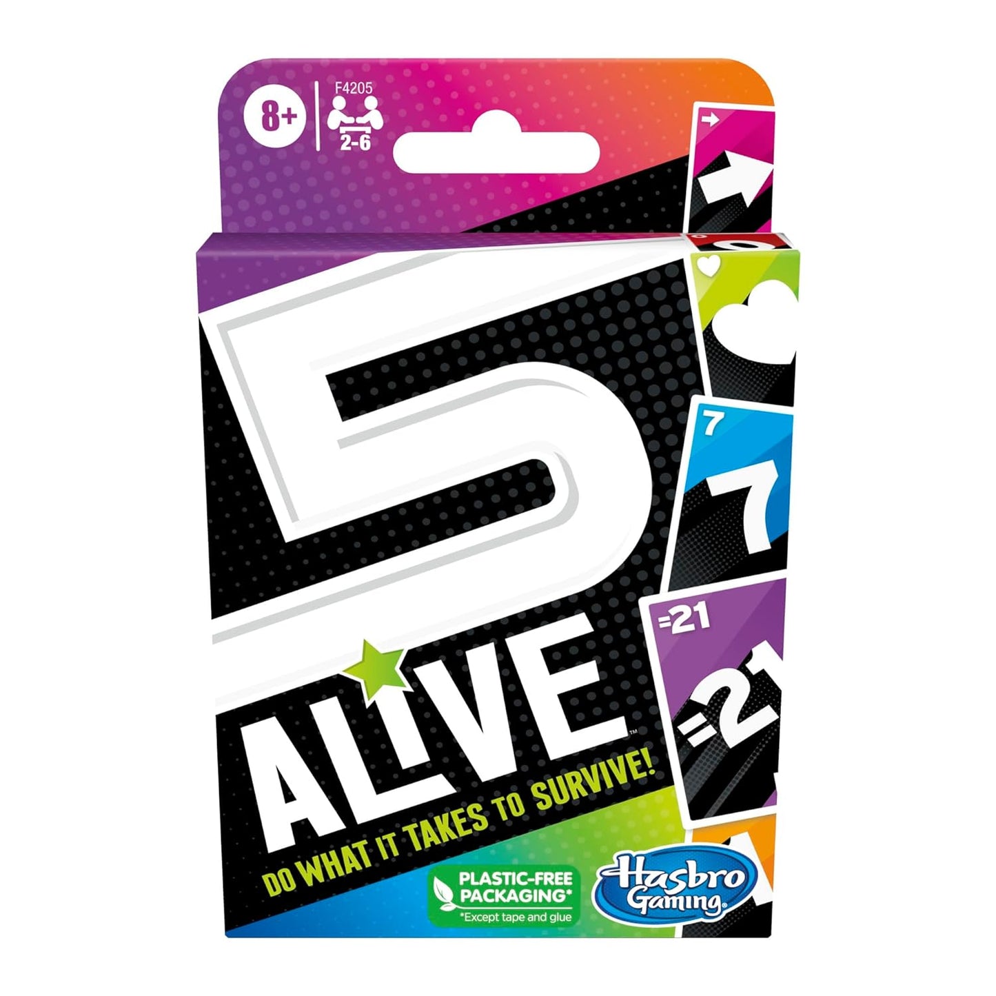 Hasbro Gaming 5 Alive Card Game, Fast-Paced Kids Game, Easy to Learn, Fun Family Game for Ages 8 and Up, Card Game for 2 to 6 Players, Multicolor