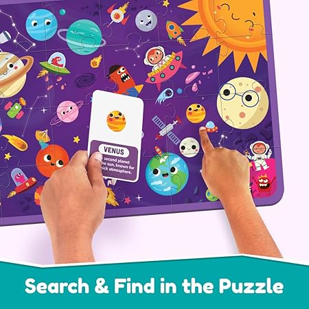 Where is it? - Spectacular Space : Engaging Space Search Game for Kids | Develops Observation, Focus & Memory | 48-Piece Puzzle & Activity Book | Educational Gifts & Puzzles for Kids Age 5-7