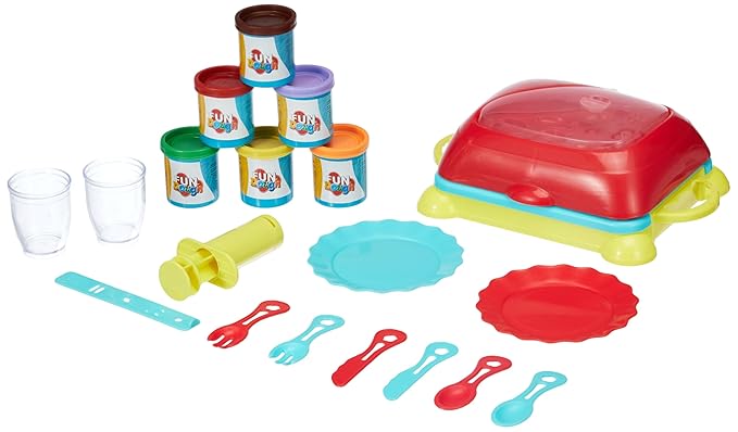 Fundough Funskool Breakfast Set, Play Set for Kid, 6 Colorful Tubs of 50g Each (300g Total), Learning, Fun & Engaging Activity, Multicolour, Gift Set for Kids, Age 3+ Years