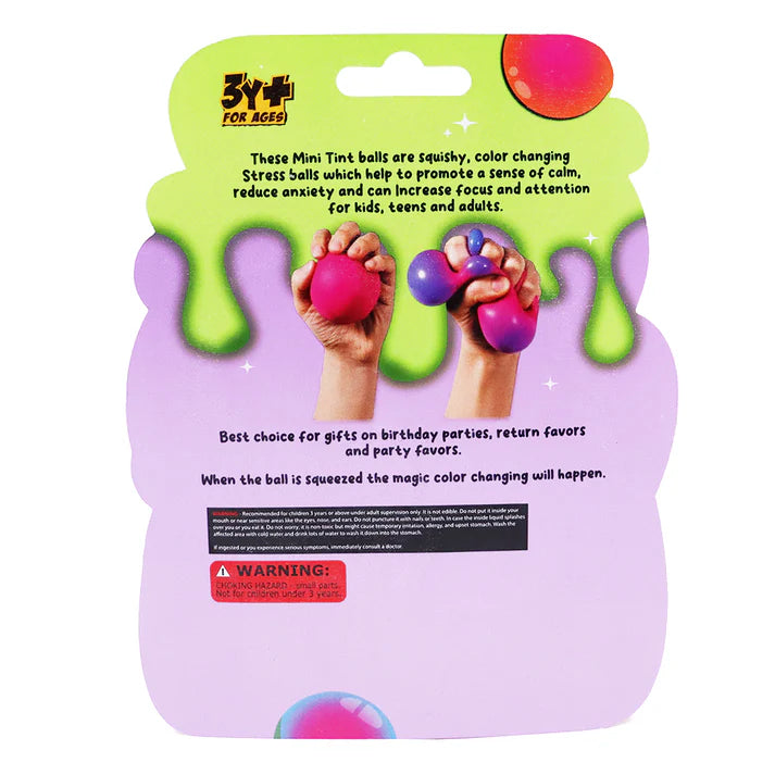 Scoobies Mini Tint Balls: Color-Changing Squishy Balls Set of 4 Balls (Pink, Blue, Purple & Green)