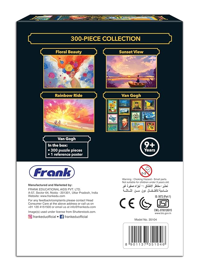 Frank Van Gogh 300 Pieces Jigsaw Puzzles | Collector's Edition | Travel Friendly Mini Puzzles | Realistic Illustration Puzzle | Game for Focus & Memory | for Adults & Teenagers