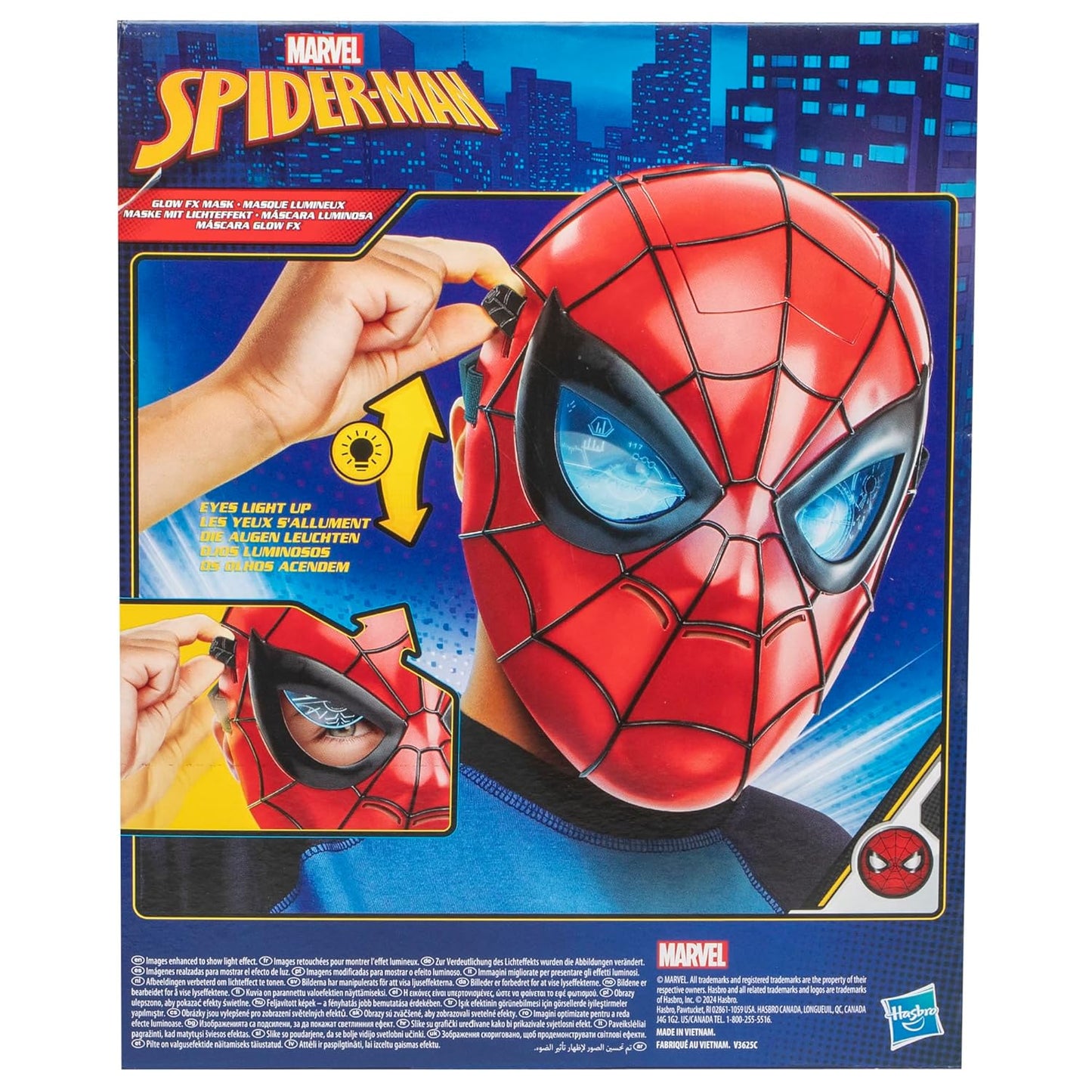 SPIDER-MAN Marvel Glow FX Mask, Light-Up Role Play Toy, Super Hero Toys for Kids Ages 5+