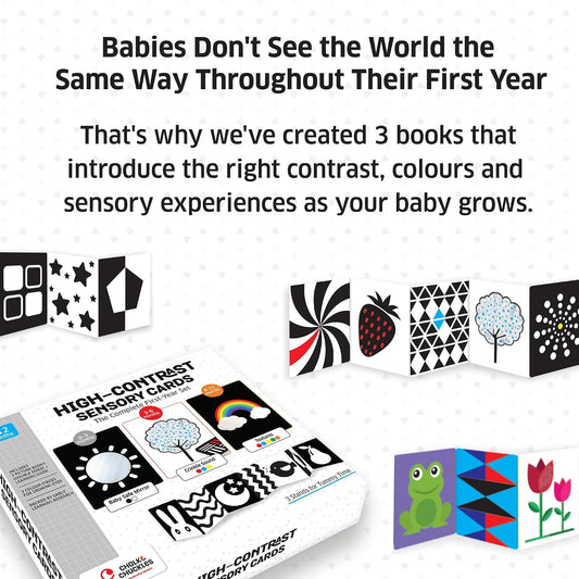 Chalk & Chuckles High Contrast Sensory Flash Cards for Babies 0-12 Months