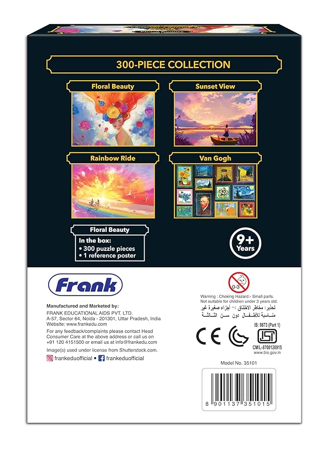Frank Floral Beauty 300 Pieces Jigsaw Puzzle | Collector's Edition | Travel Friendly Mini Puzzles | Realistic Illustration Puzzle | Game for Focus & Memory | for Adults & Teenagers