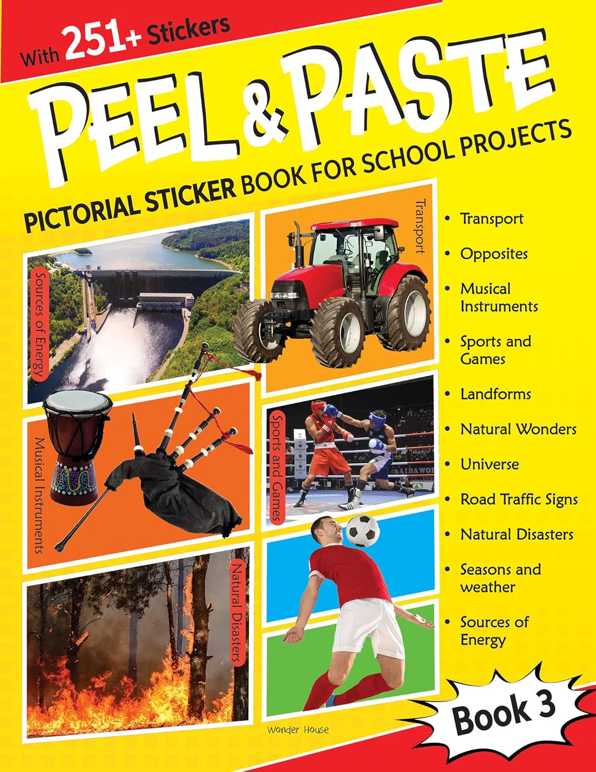 Peel and Paste Pictorial Sticker Book For School Projects Book 3 - Wonder House Books