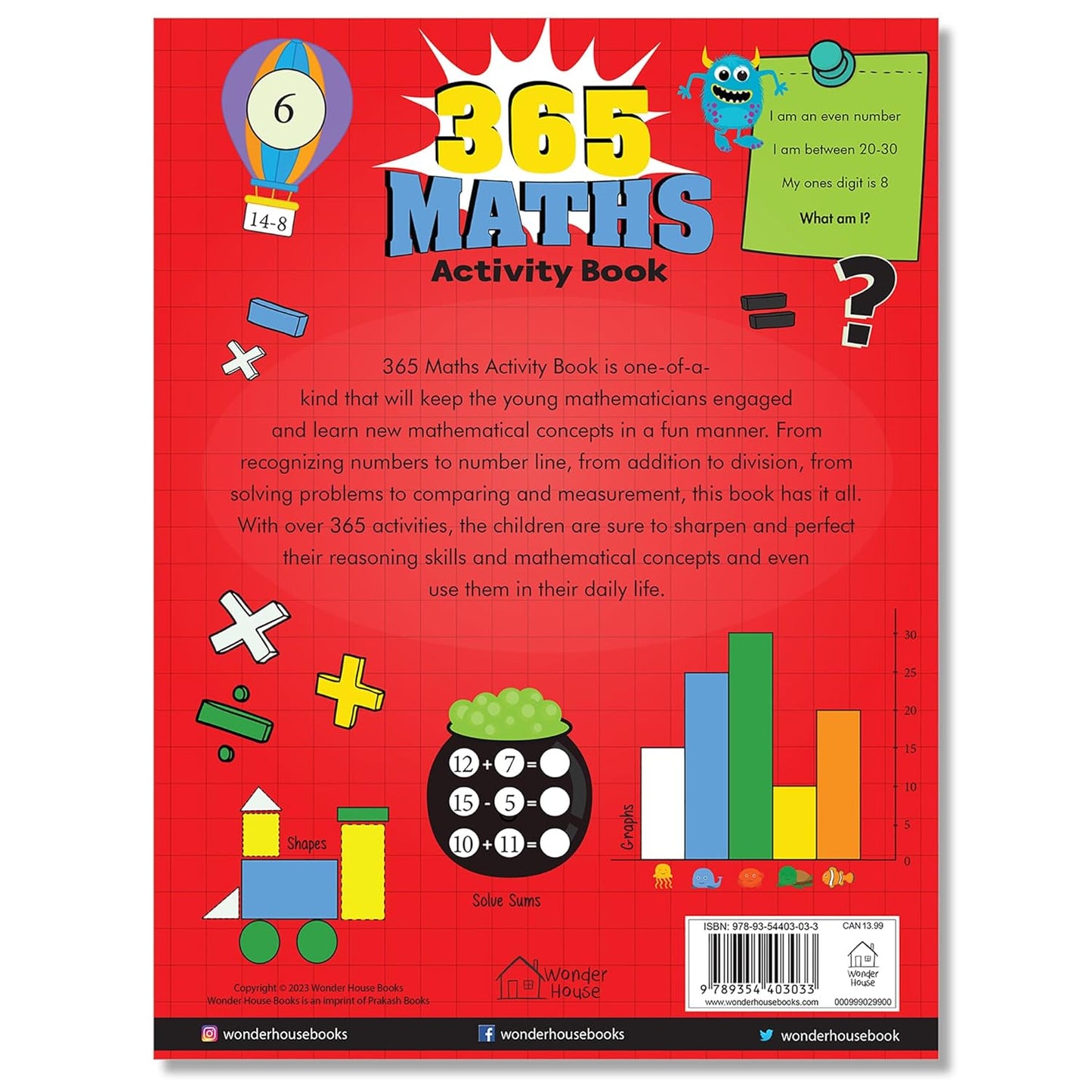 365 Maths Activity Book For Kids: Age 5+ - Wonder House Books Paperback