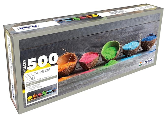 Frank Colours of Holi Panorama 500 Piece Jigsaw Puzzle for Adults & Kids Above 10 Years | Fun & Challenging Having Realistic Illustrations Puzzle Games for Stress Relief & Focus, Gifts for Teenagers