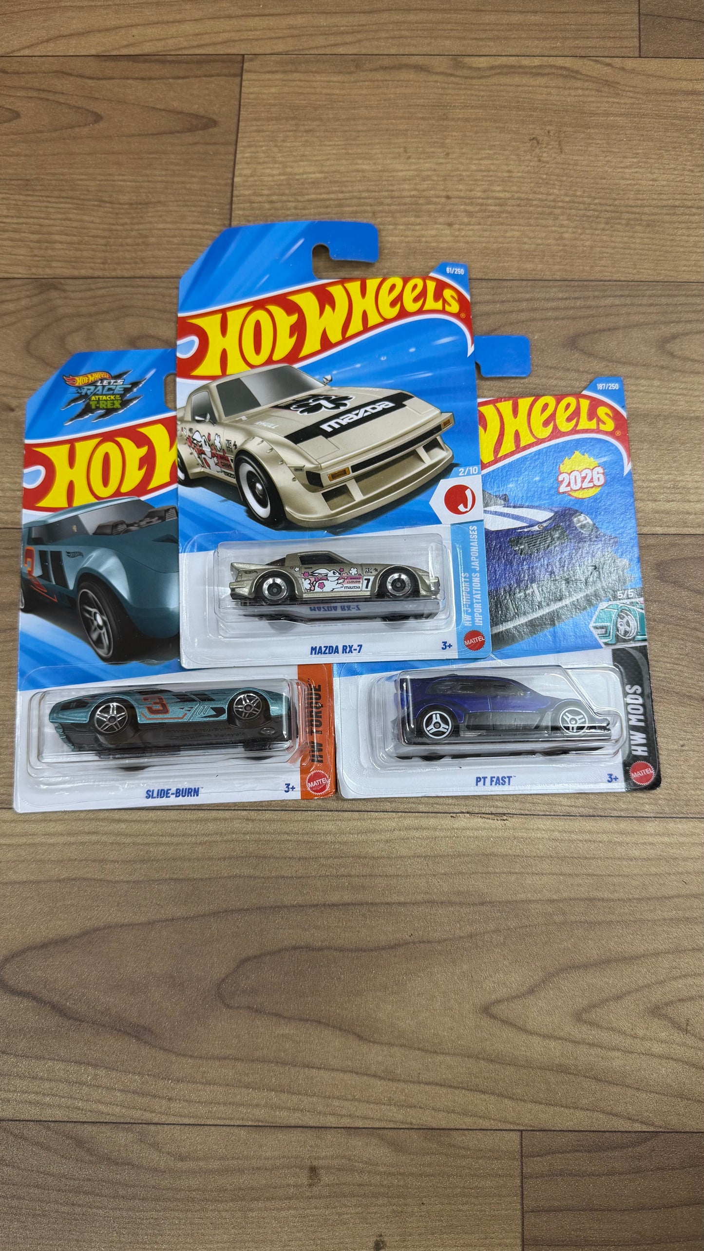 MAZDA RX-7 and PT FAST and SLIDE BURN- SINGLE HOTWHEELS