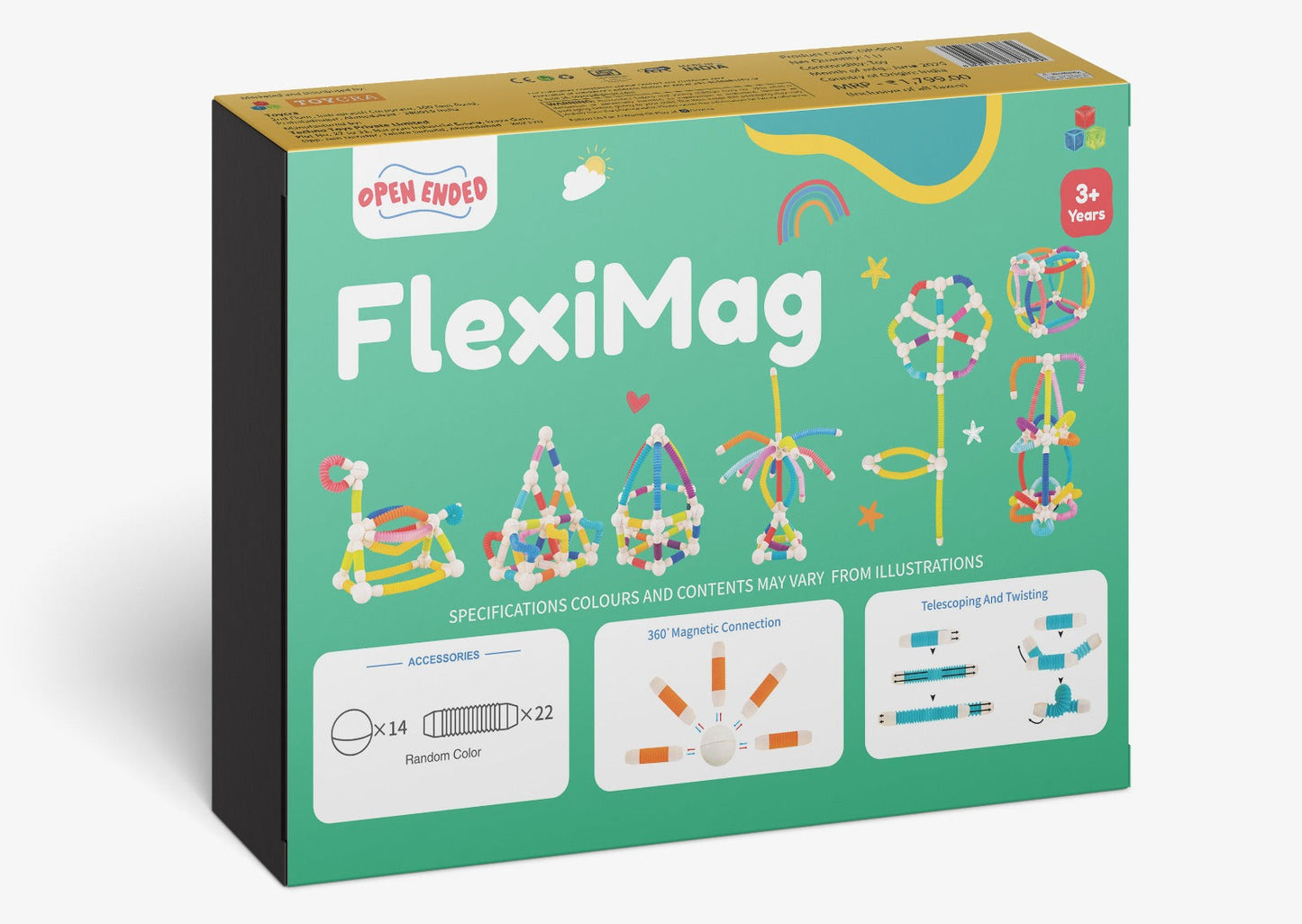 FlexiMag - Flexible Telescopic Magnetic Construction Set (36 Pcs)