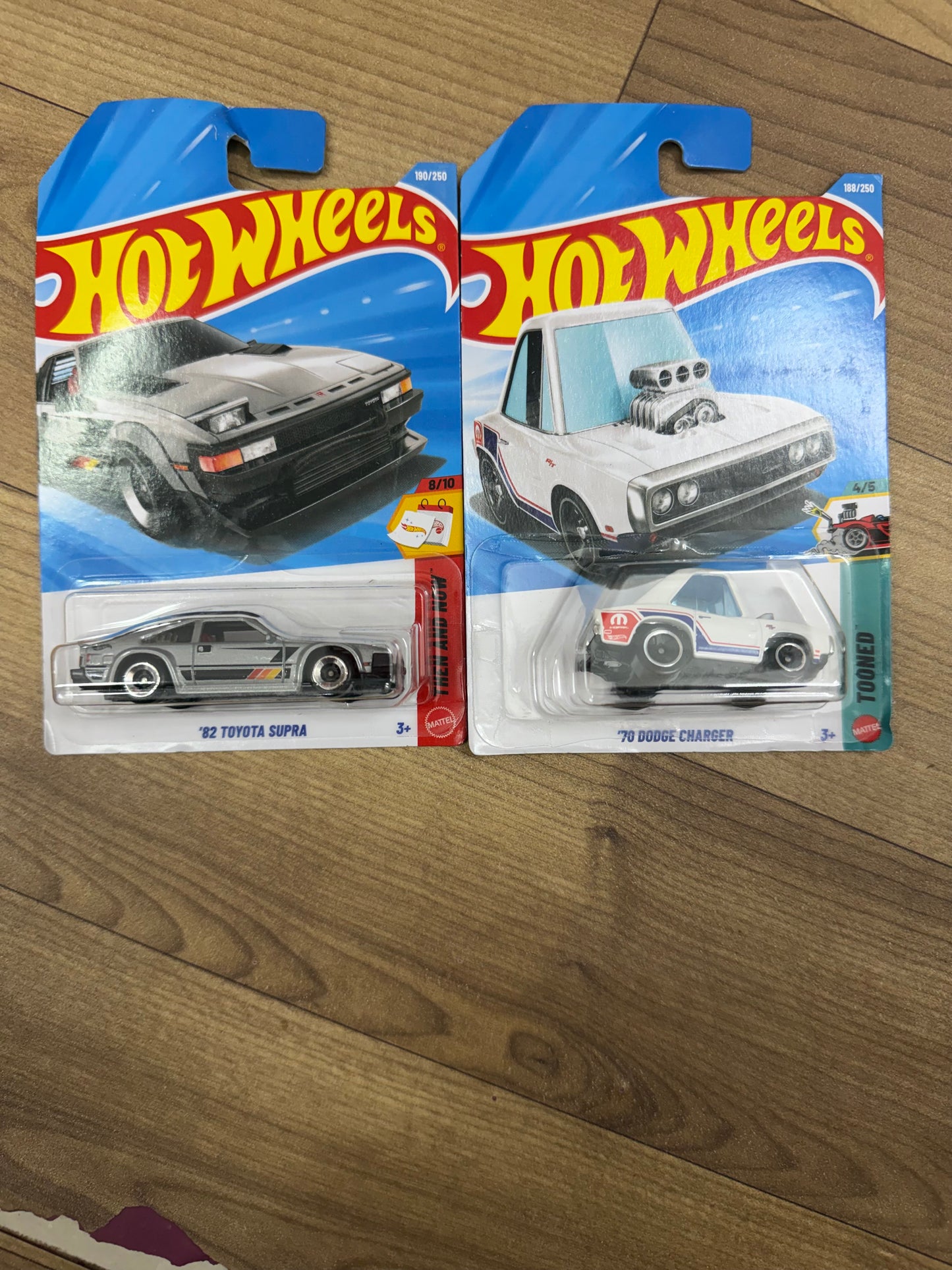 SINGLE HOTWHEELS CAR- 82 TOYOTA SUPRA AND 70 DODGE CHARGER