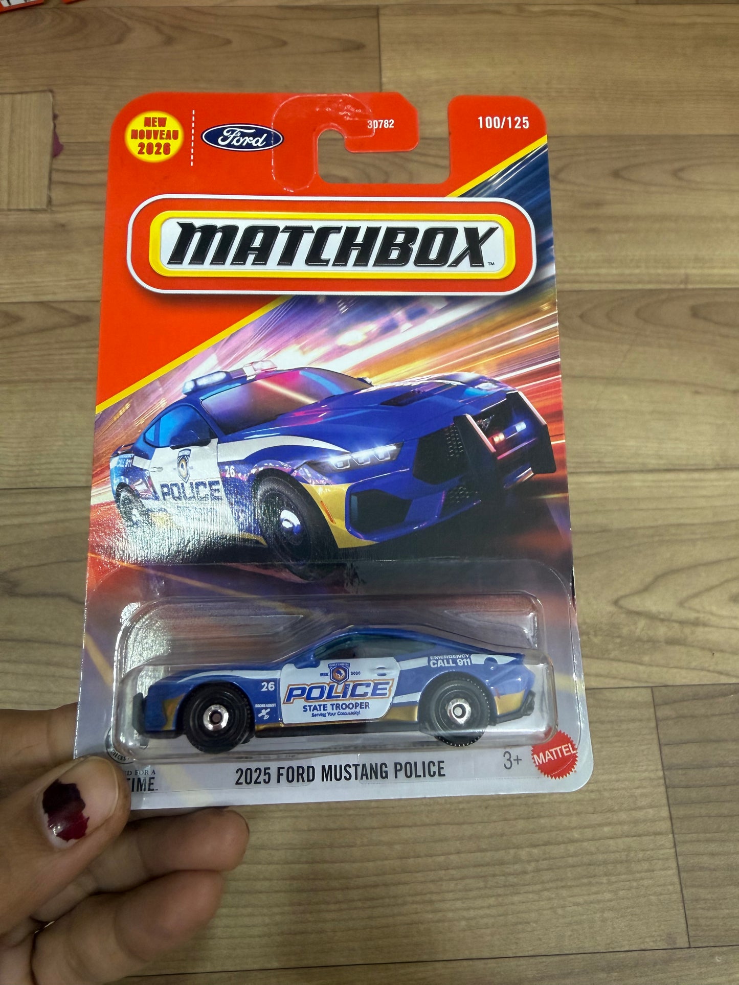 2025 FORD MUSTANG POLICE- 30782 MATCHBOX SINGLE CAR