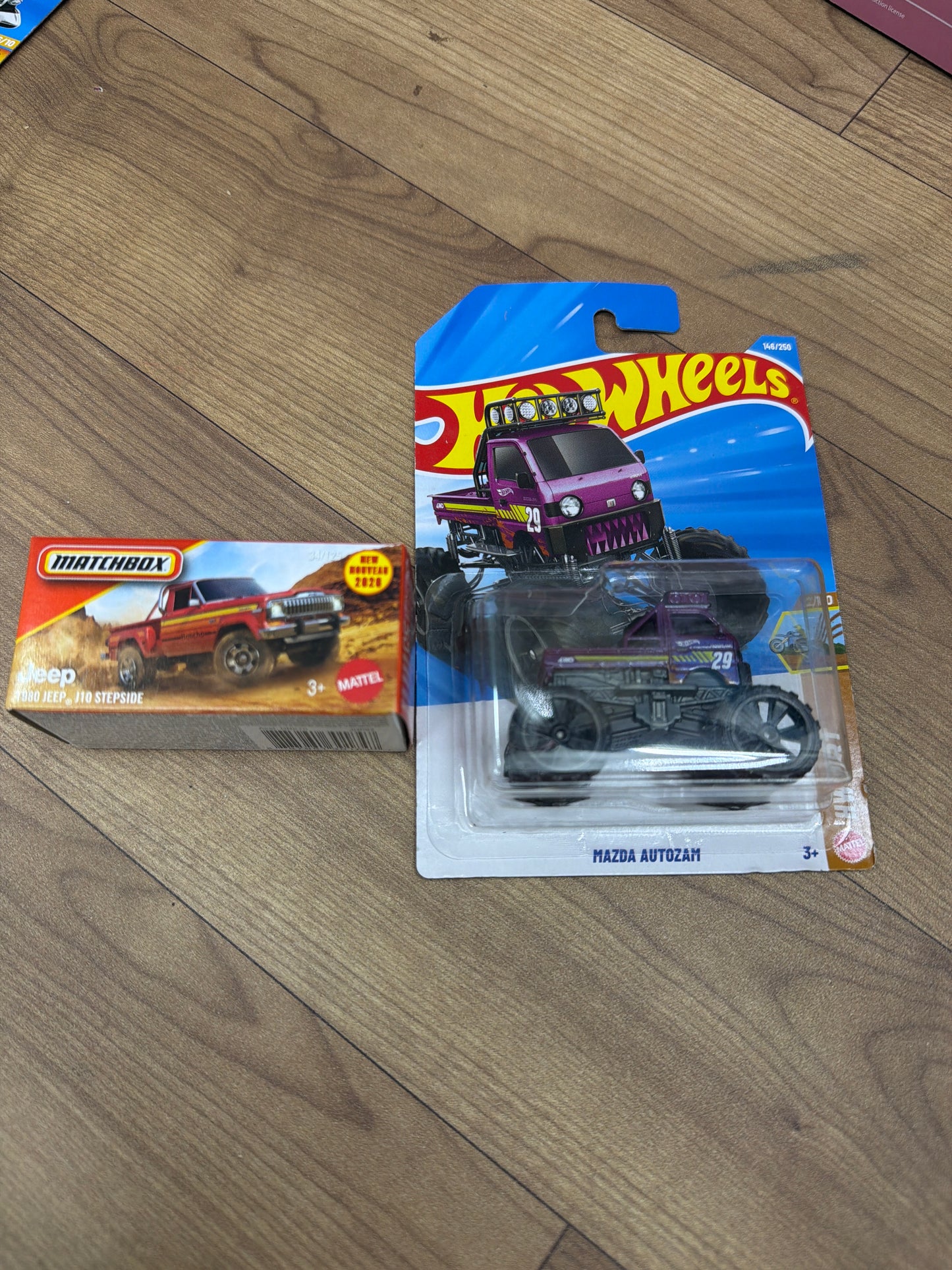 SINGLE HOT WHEELS CAR MAZDA AUTOZAM and DNK70 (MATCHBOX PWR GBRS HERITAGE)- 1980 JEEP J10 STEPSIDE