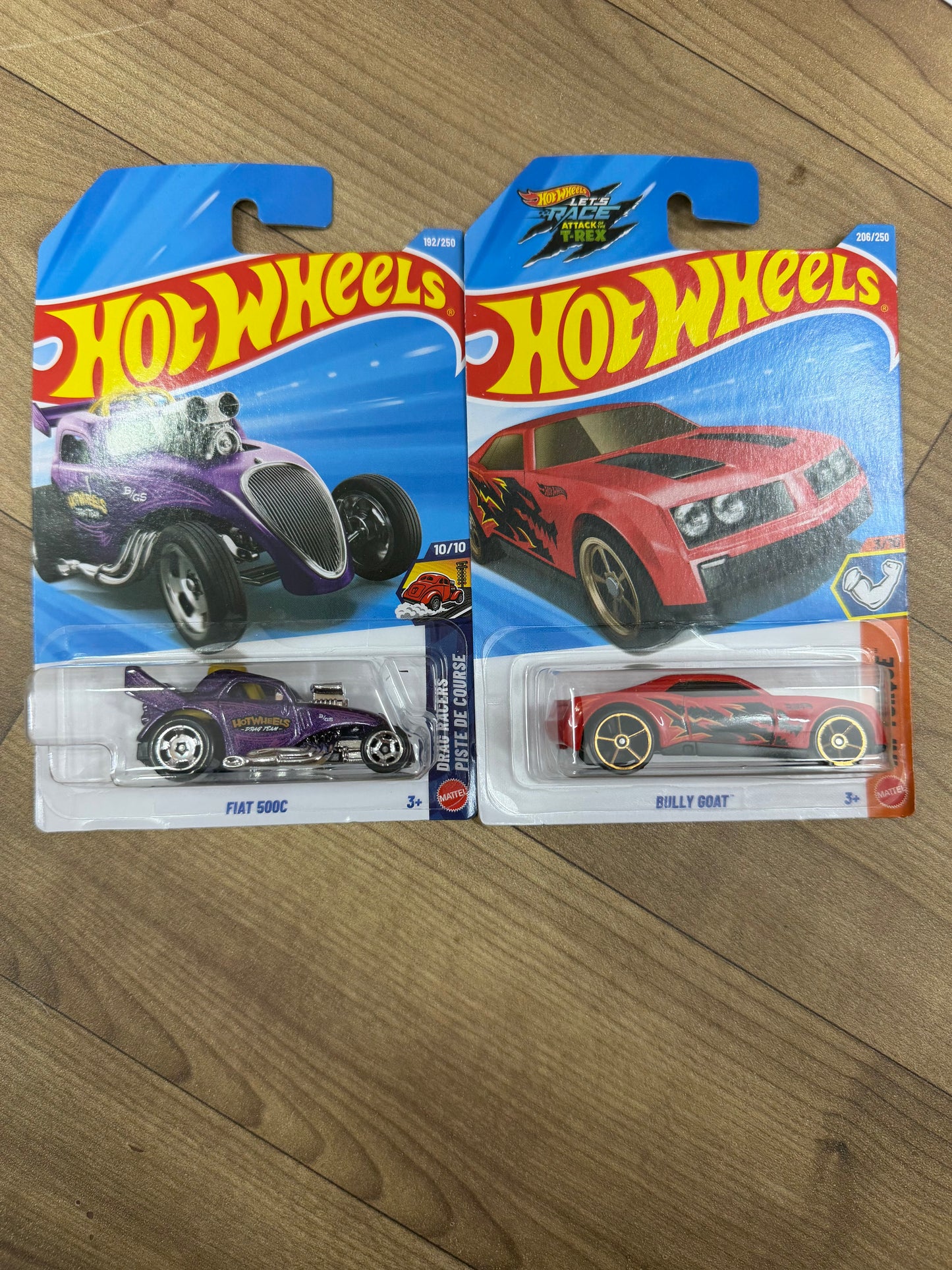 SINGLE HOTWHEELS CAR- FIAT 500C AND BULLY GOAT