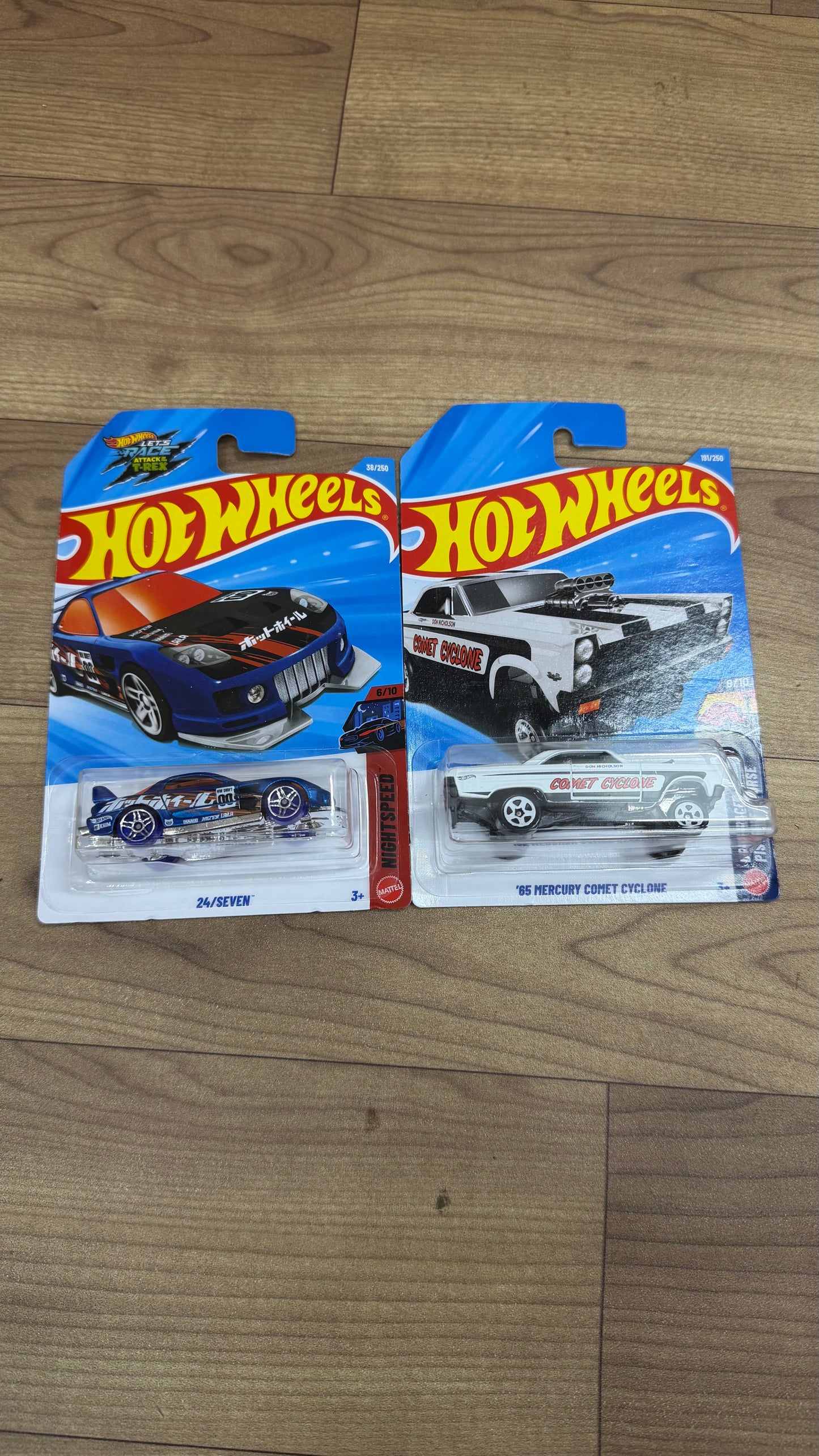 24/SEVEN and 65 MERCURY COMET CYCLONE- WHITE- SINGLE HOTWHEELS