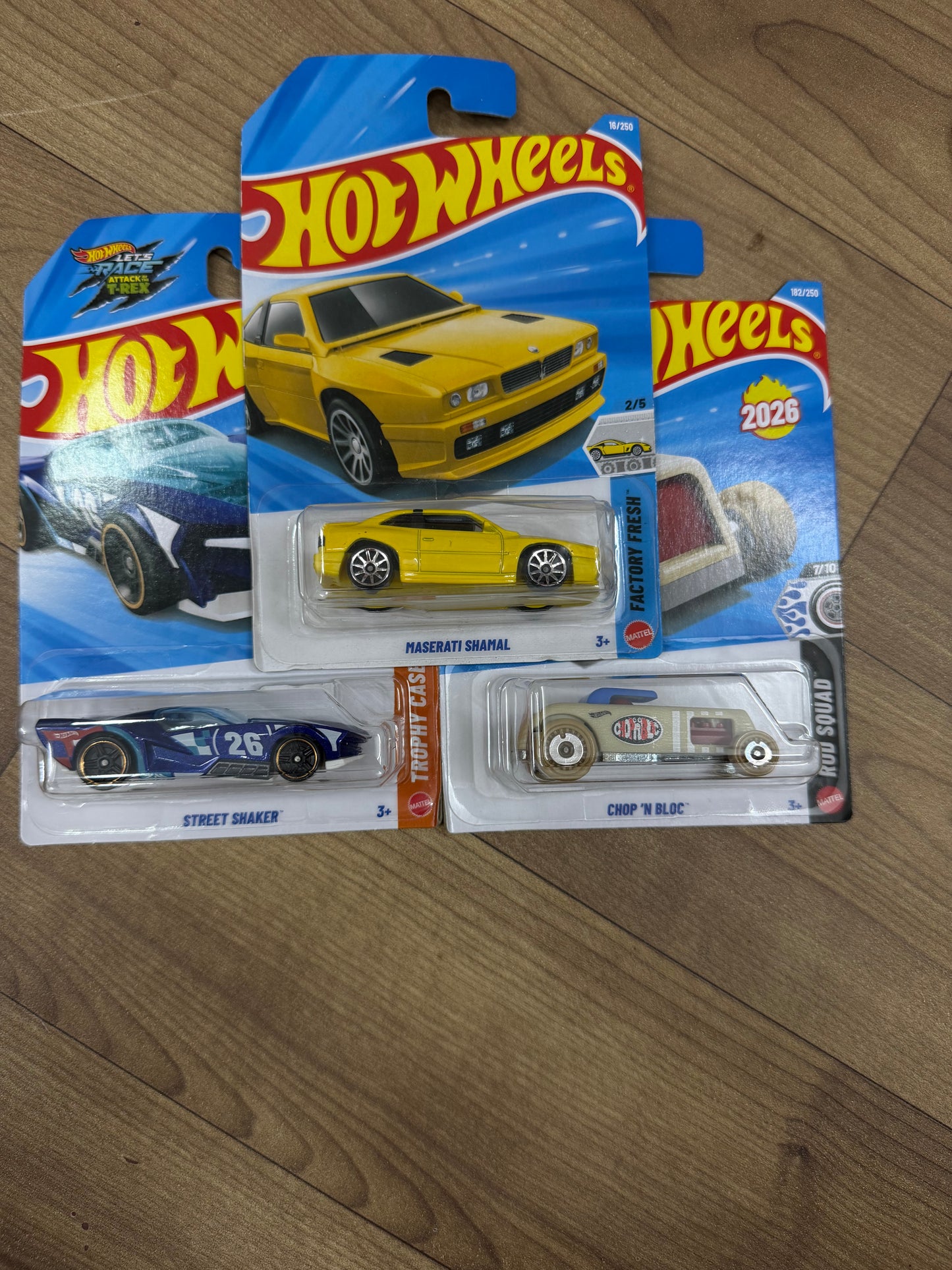 SINGLE HOTWHEELS CAR- MASERATI SHAMAL AND CHOP N BLOC AND STREET SHAKER