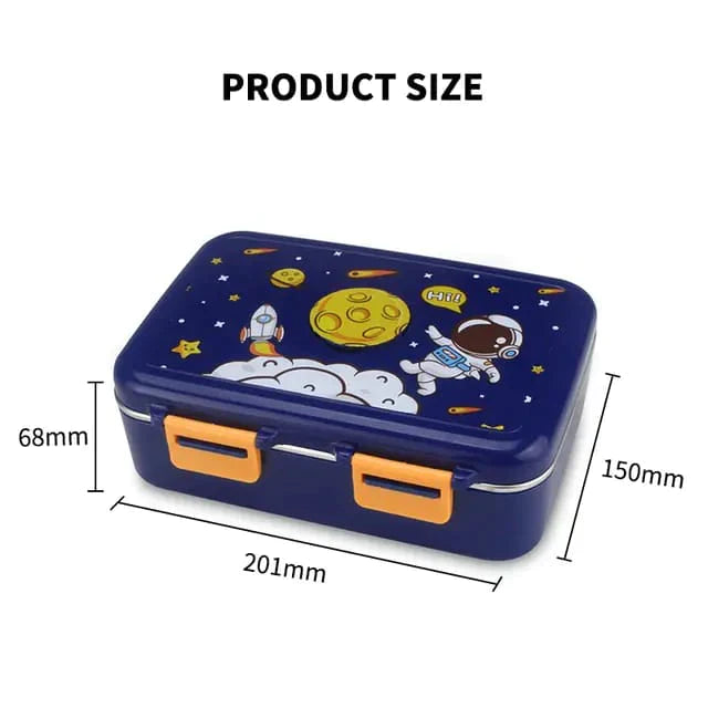 3 Compartment Space School Bento Box for Kids (100% Leak Proof | Lunch Box - 550 ml