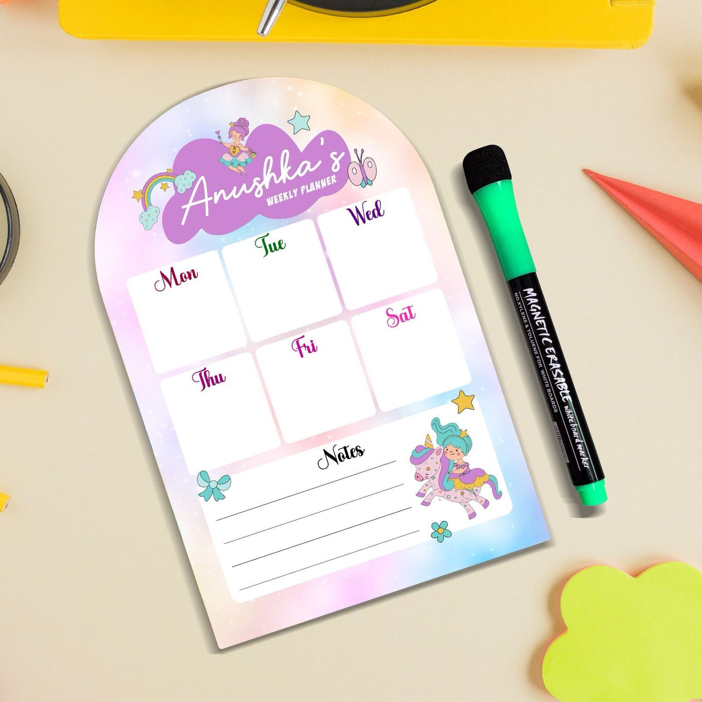 Fridge Magnetic Weekly Planner for Kids