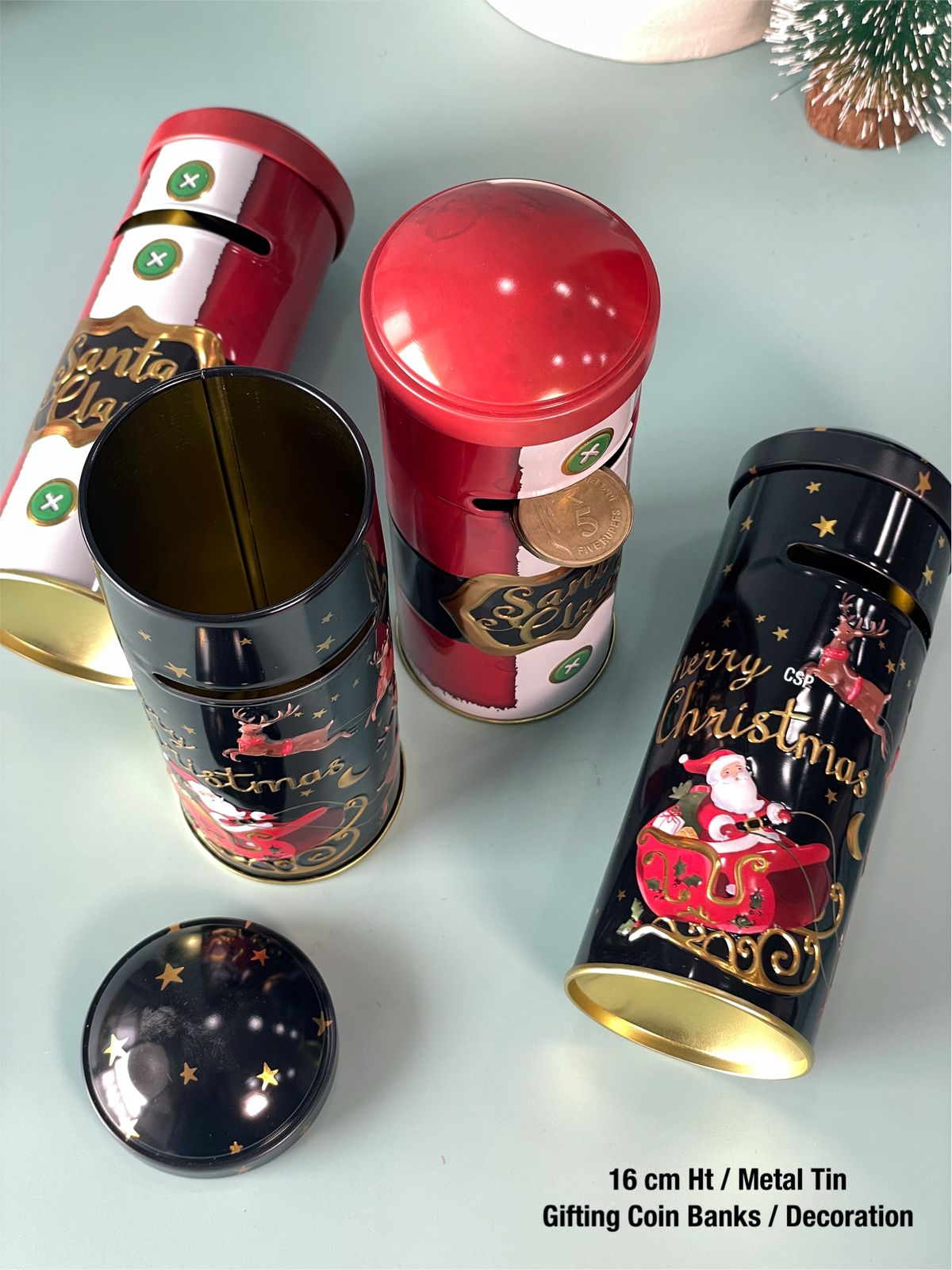 Cute Style collectible Metal tin Coin Banks