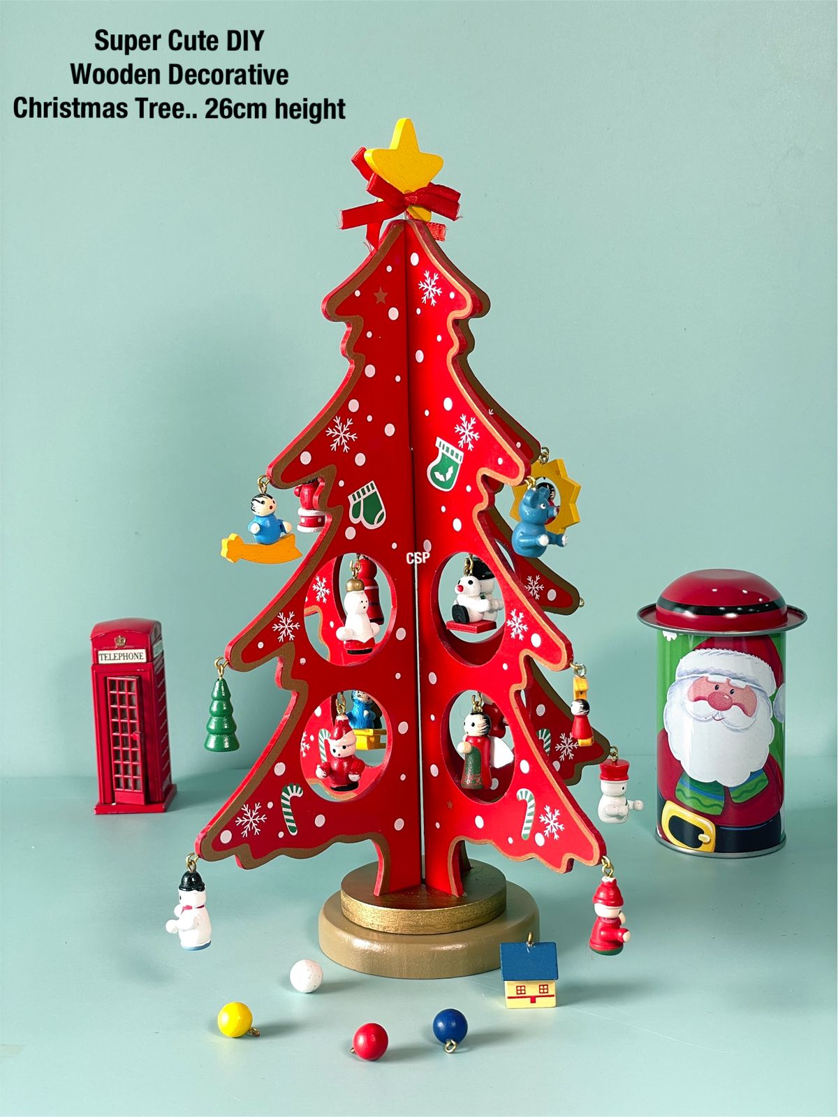 DIY.. wooden Christmas Tree with Hangings..