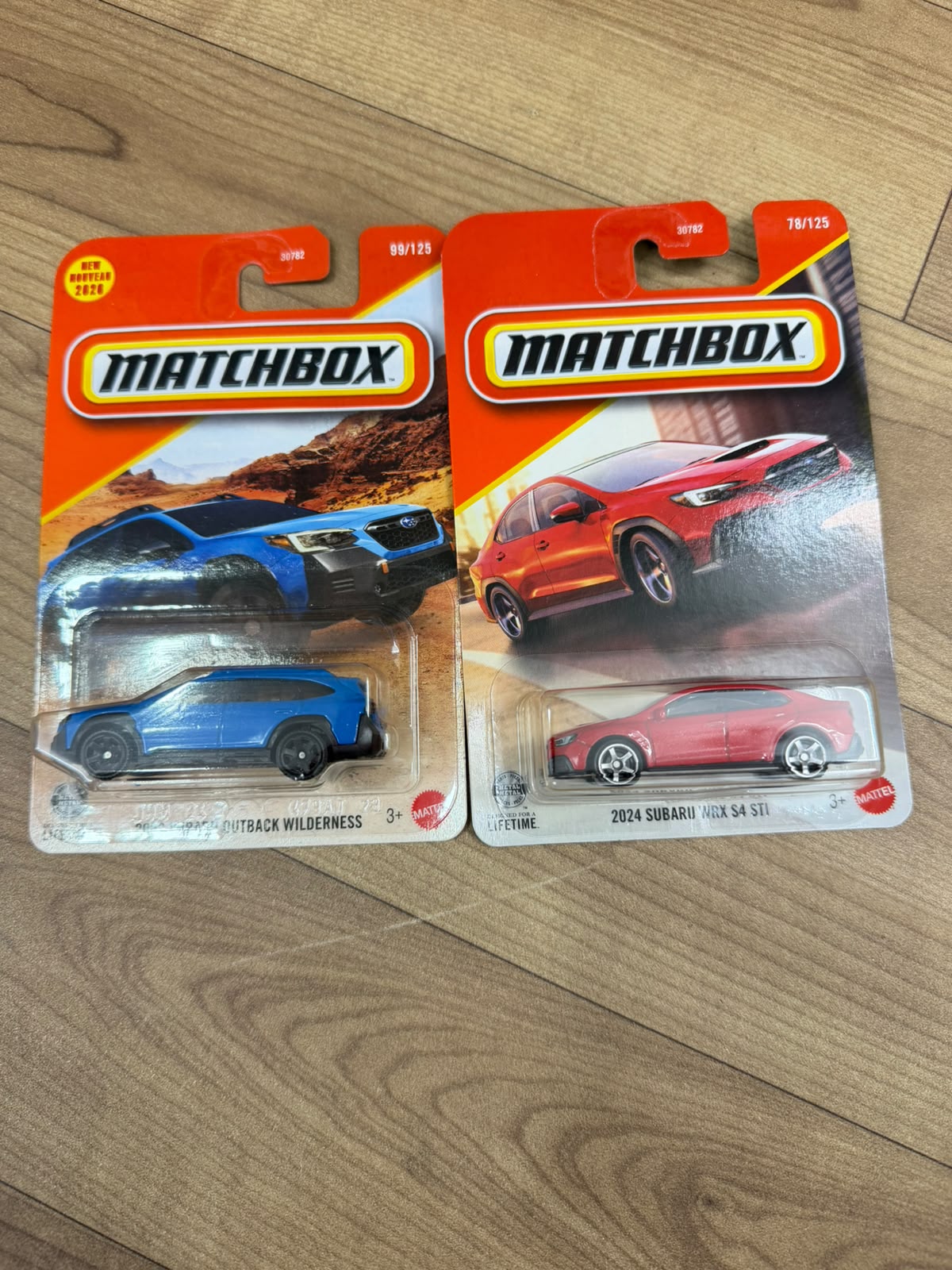 2023 SUBARU OUTBACK WILDERNESS (MATCHBOX CAR- 30782) AND 2024 SUBARU WRX S4 STI (MATCHBOX CAR- 30782)