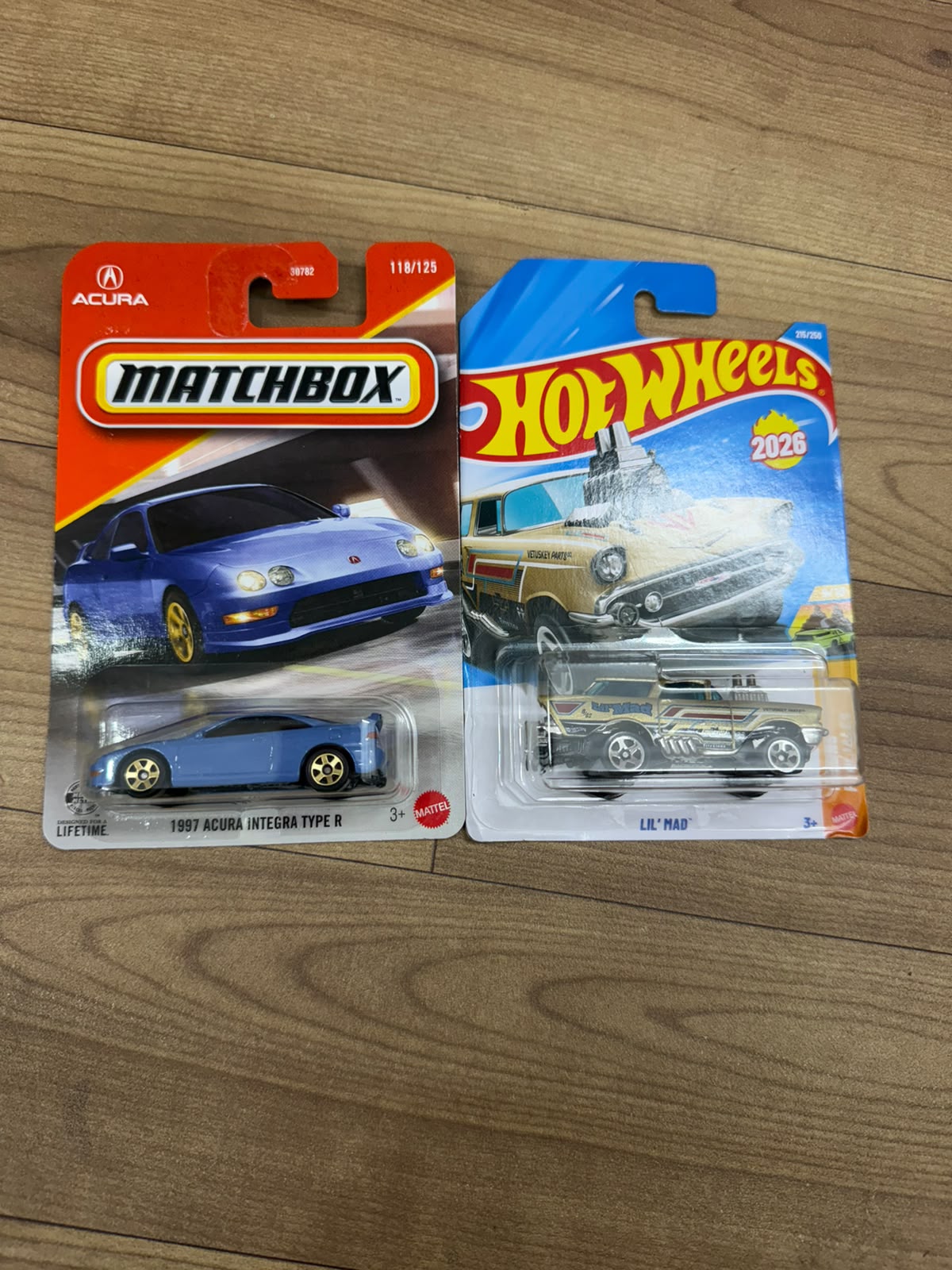 1997 ACURA INTEGRA TYPE R (MATCHBOX CAR- 30782) AND LIL MAD (SINGLE HOTWHEELS CAR)
