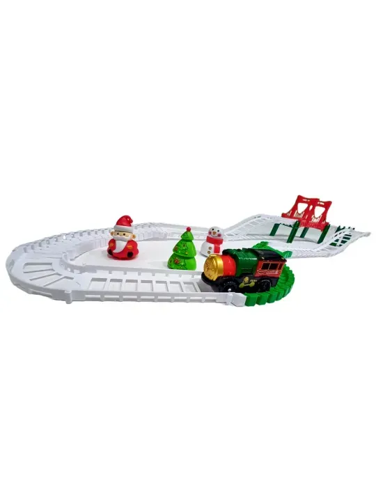 Christmas Rail Train Set, Railway "New Year's Adventures", 70 pieces