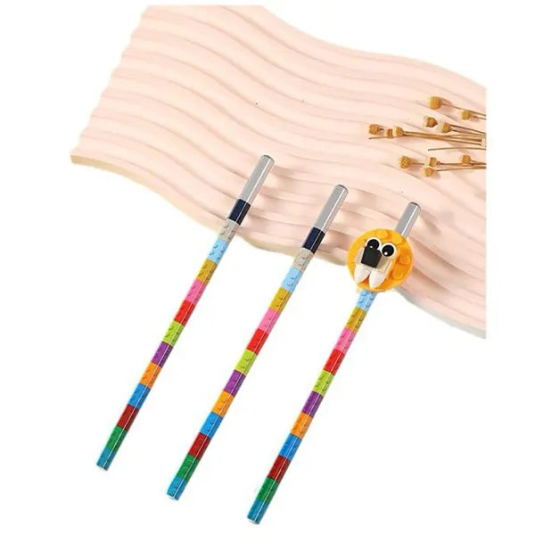 DIY Puzzle Pencil With Lego Topper