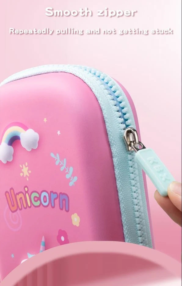 3D Cover EVA Unicorn Theme Pencil Case