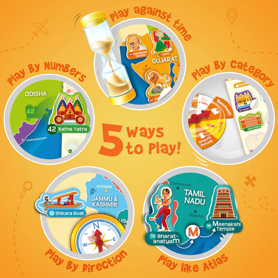 Imagimake Mapology India Map Wall Chart with Reusable Stickers