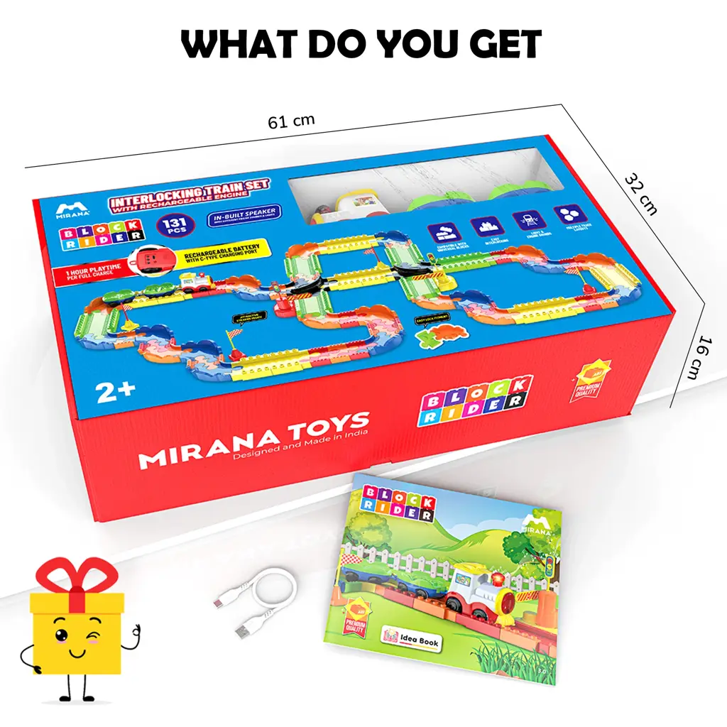 Mirana Block Rider Train Set Toy- 131 pcs