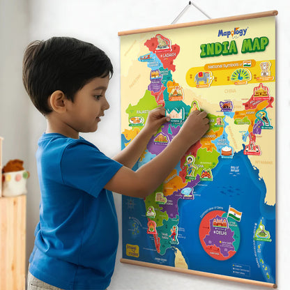 Imagimake Mapology India Map Wall Chart with Reusable Stickers