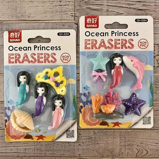 Ocean Princess Mermaid Eraser Set
