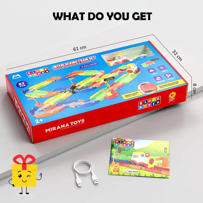 Mirana Block Rider Train Set Toy- 82 pcs